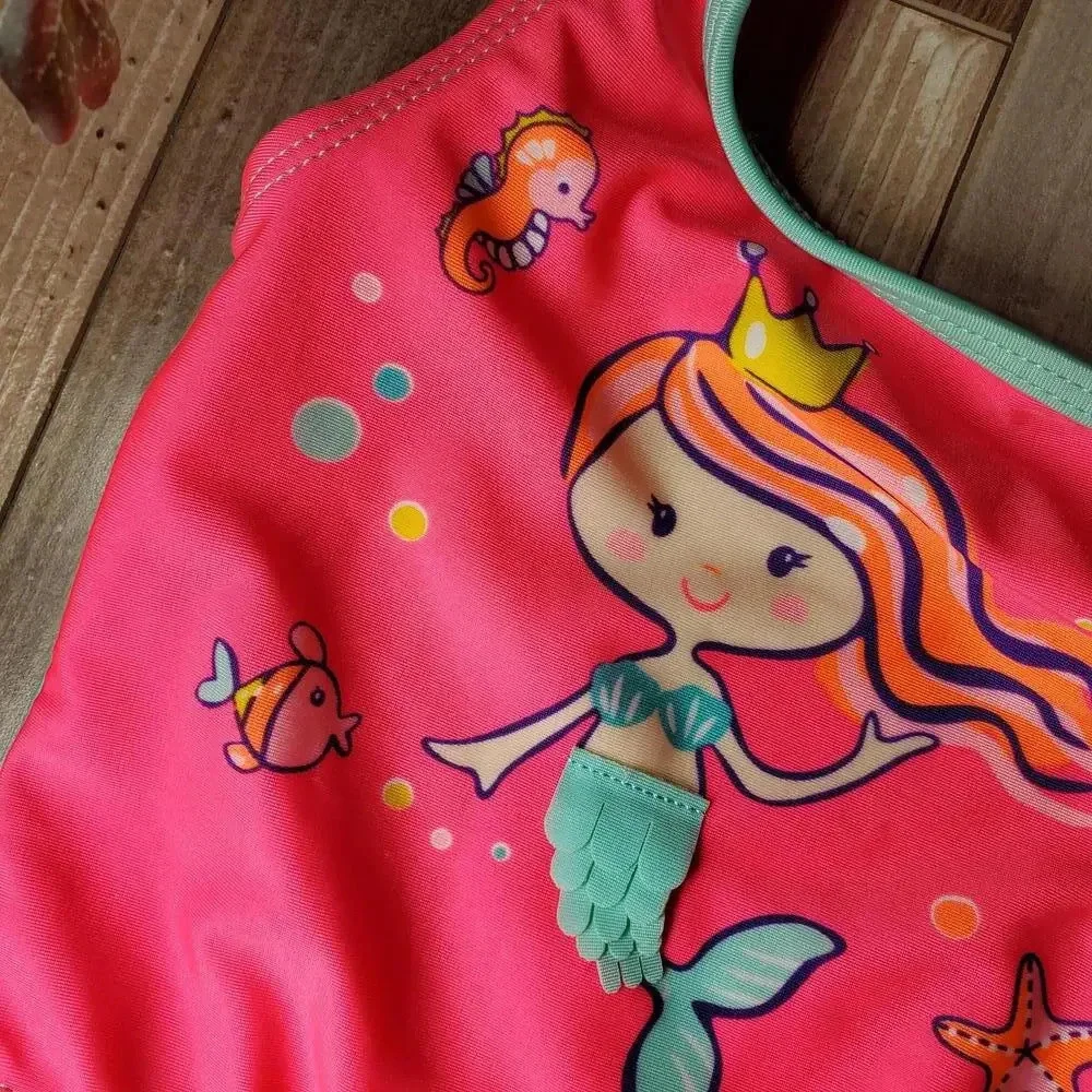 Wonder Nation Baby Girl Mermaid One Piece Swimsuit 6-9M NWOT